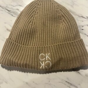 Calvin Klein Beige Knit Beanie